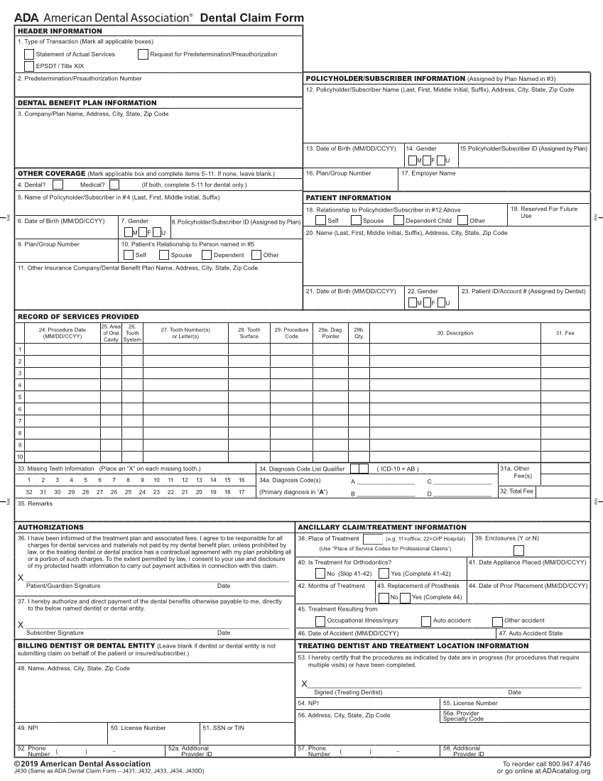 ADA 2019 Claim Form for Licensees page 1