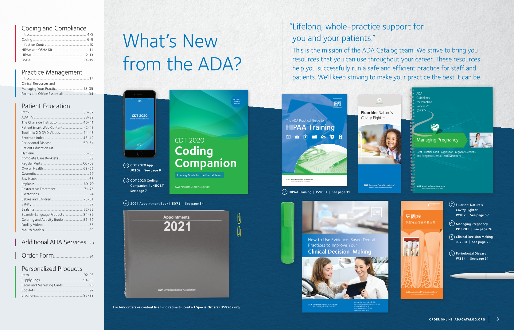 ADA Catalog 2020 (published in January 2020) page 2